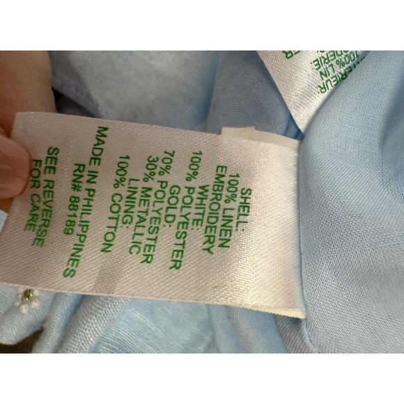 NWT Lilly Pulitzer Kylanne Linen Embroidered Puff Sleeve Cutout Mini Dress 6 - Picture 12 of 12